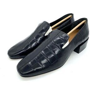 Via Spiga Women's Baudelaire Loafer Black Embossed Leather New